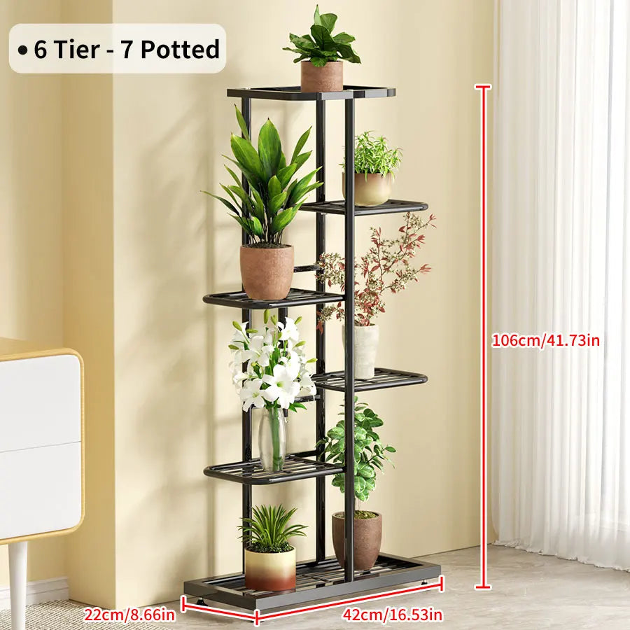 A designed iron shelf for organizing pots