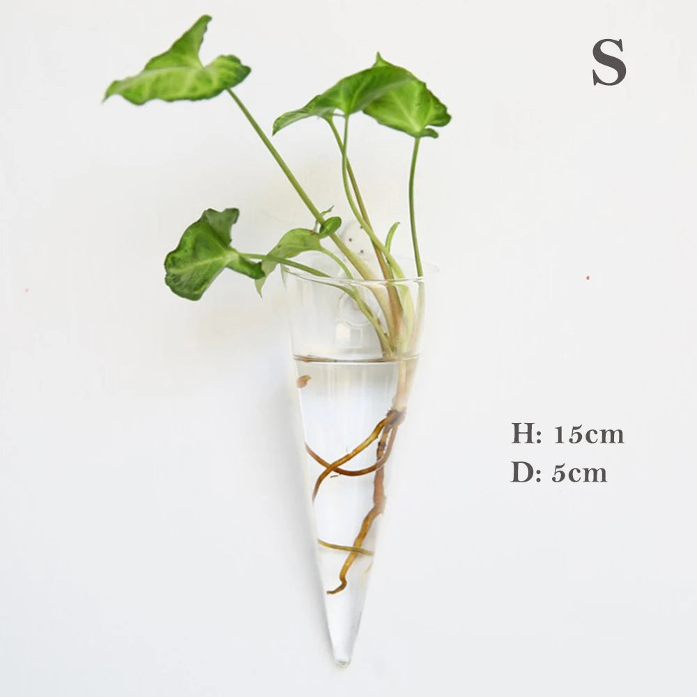 Stylish Wall Hanging Glass Flower Vase