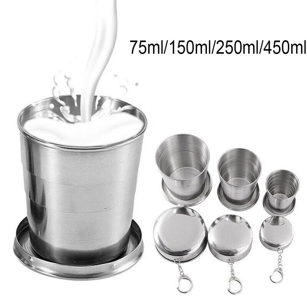 Eco-friendly foldable stainless steel cup