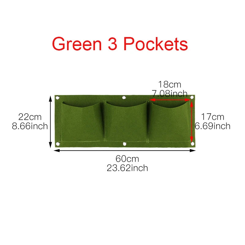 Multiple Pockets Planting Bags Garden Planter Vertical Suculentas Plant Pot Wall Hanging Planting Bags Home Decor Accessories