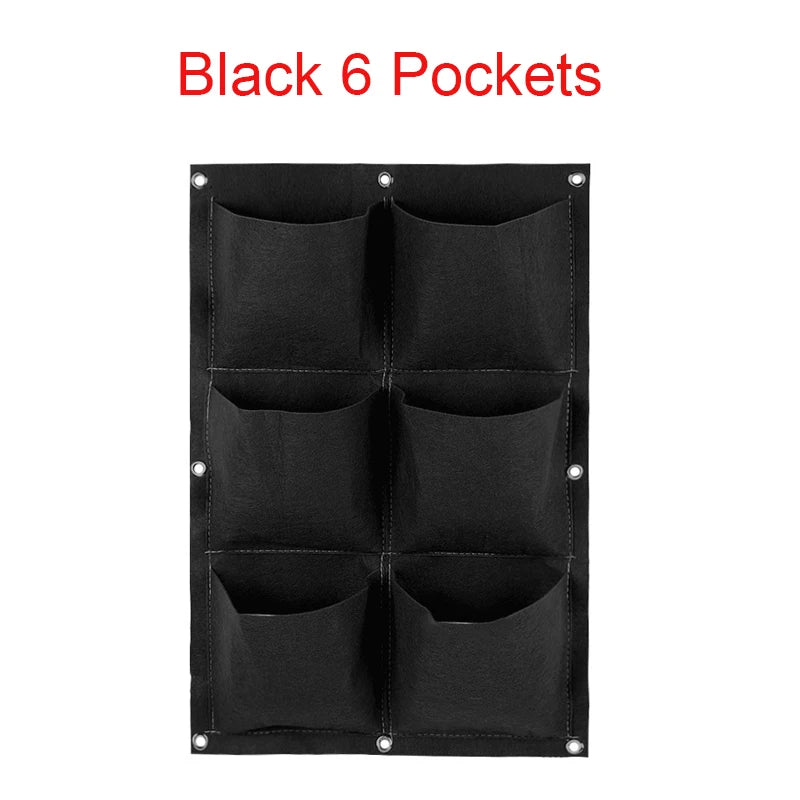 Multiple Pockets Planting Bags Garden Planter Vertical Suculentas Plant Pot Wall Hanging Planting Bags Home Decor Accessories