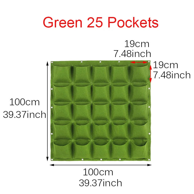 Multiple Pockets Planting Bags Garden Planter Vertical Suculentas Plant Pot Wall Hanging Planting Bags Home Decor Accessories