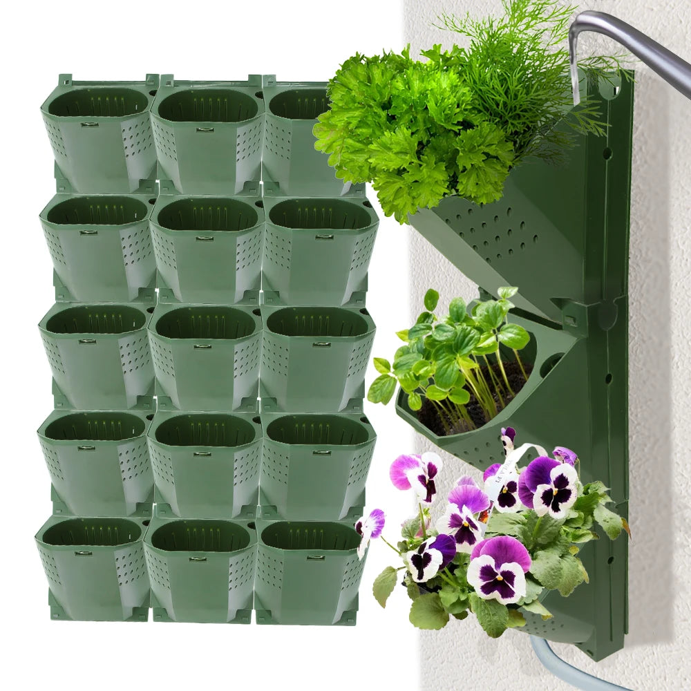 1PCS Plastic 1/3-Cell Wall Hanging Vertical Pots for Indoor Outdoor Garden Decorations Planter Suculentas Plants Grow Container