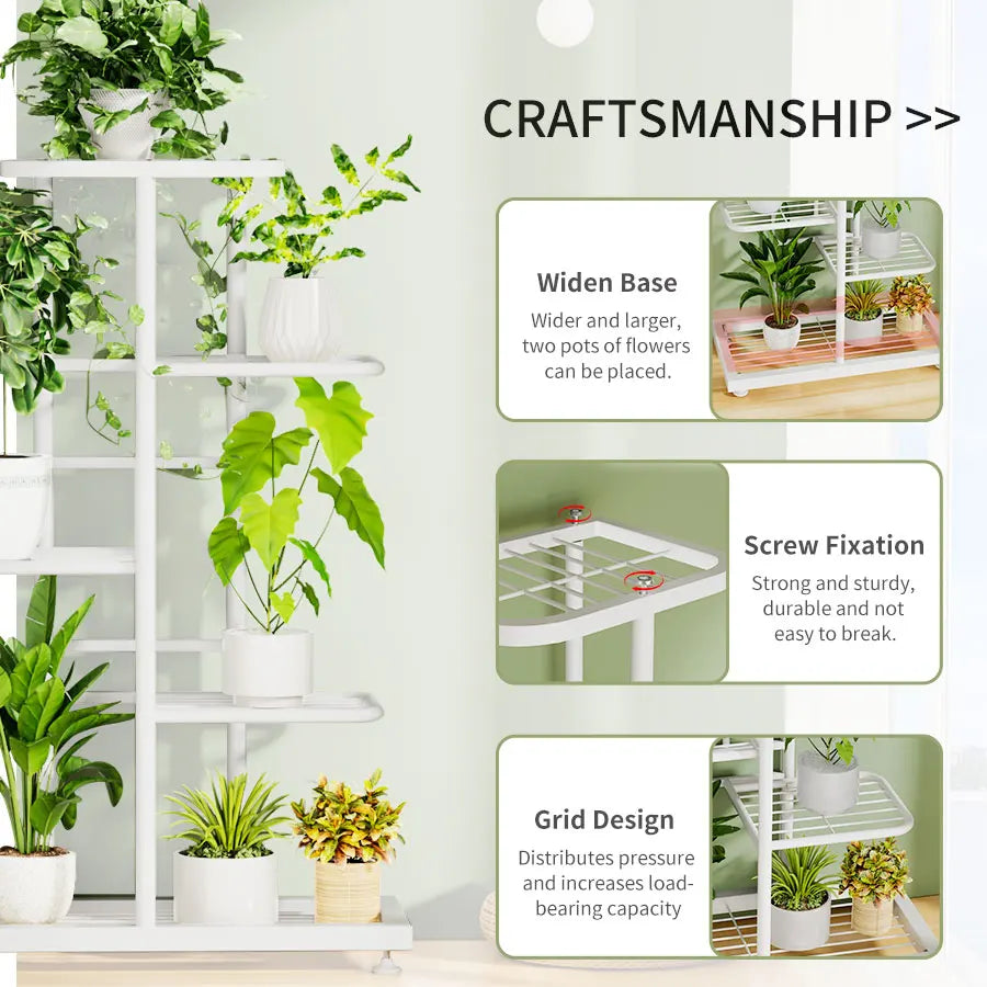 A designed iron shelf for organizing pots