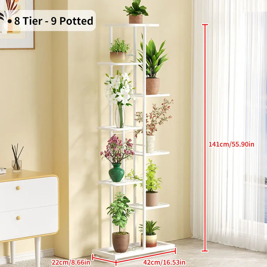 A designed iron shelf for organizing pots