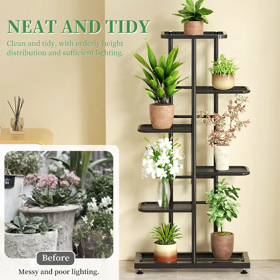 A designed iron shelf for organizing pots