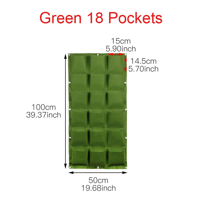 Multiple Pockets Planting Bags Garden Planter Vertical Suculentas Plant Pot Wall Hanging Planting Bags Home Decor Accessories