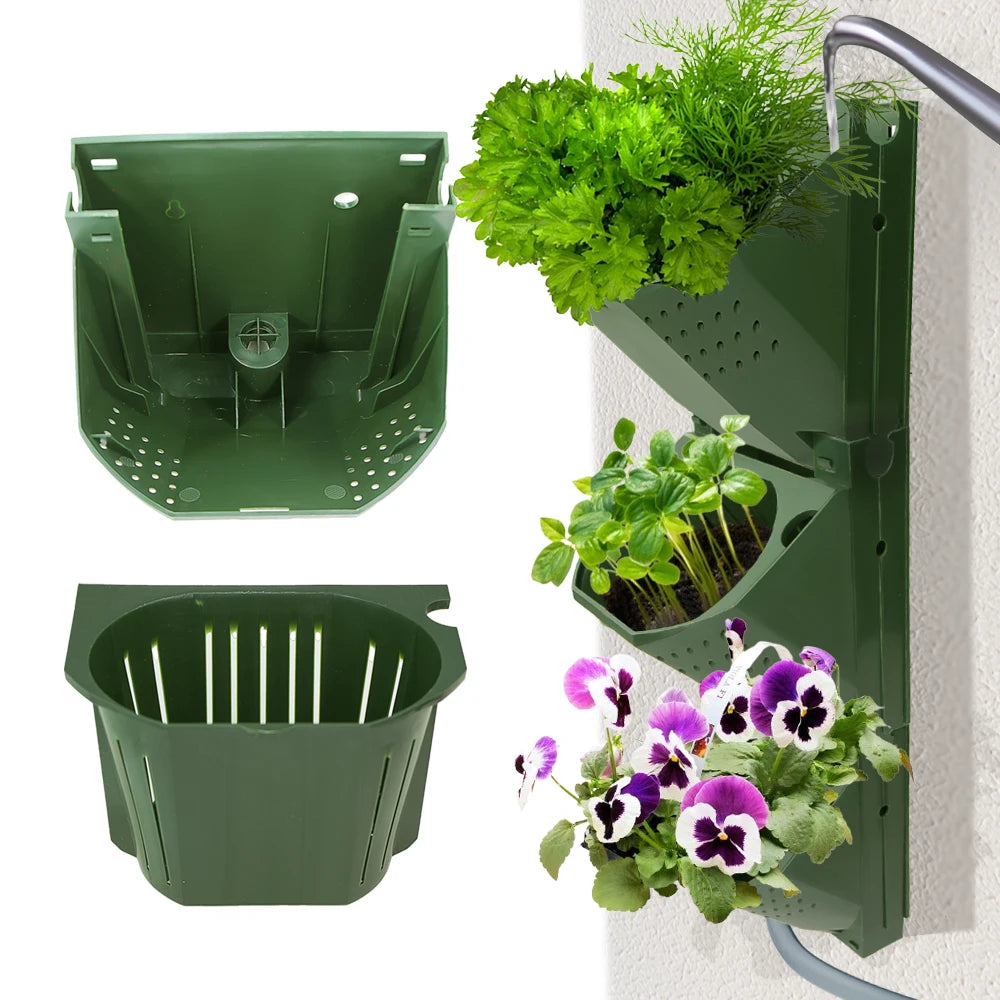 1PCS Plastic 1/3-Cell Wall Hanging Vertical Pots for Indoor Outdoor Garden Decorations Planter Suculentas Plants Grow Container