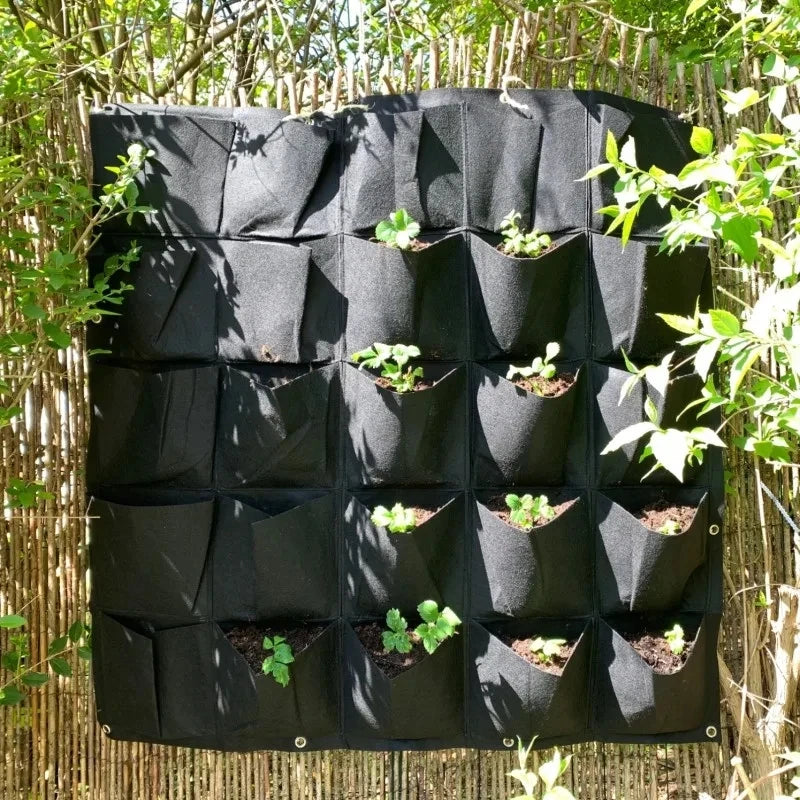 Multiple Pockets Planting Bags Garden Planter Vertical Suculentas Plant Pot Wall Hanging Planting Bags Home Decor Accessories