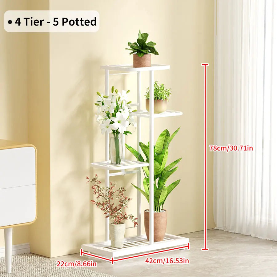 A designed iron shelf for organizing pots
