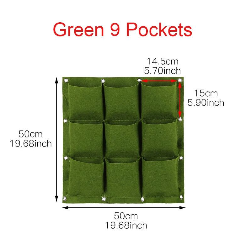 Multiple Pockets Planting Bags Garden Planter Vertical Suculentas Plant Pot Wall Hanging Planting Bags Home Decor Accessories