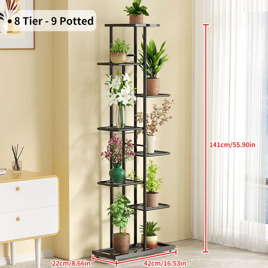 A designed iron shelf for organizing pots