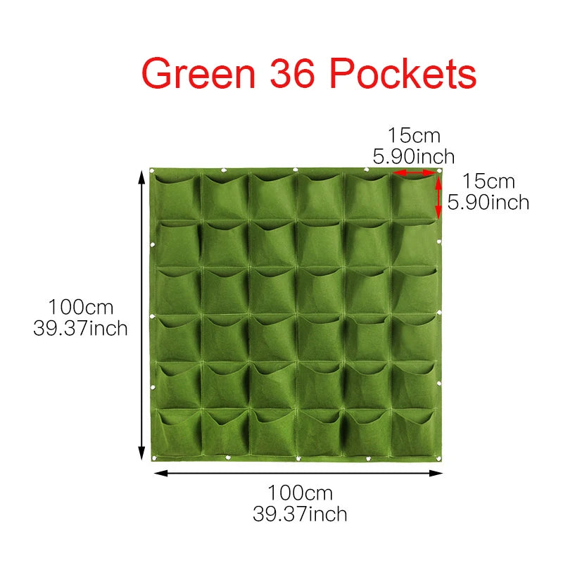 Multiple Pockets Planting Bags Garden Planter Vertical Suculentas Plant Pot Wall Hanging Planting Bags Home Decor Accessories