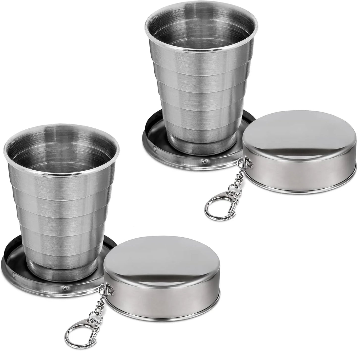 75/150/250/450ML Stainless Steel Collapsible Cup Camping Cookware Expandable Cup Teacups Portable Outdoor Travel Camping Mugs