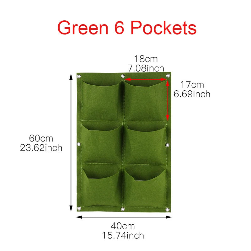 Multiple Pockets Planting Bags Garden Planter Vertical Suculentas Plant Pot Wall Hanging Planting Bags Home Decor Accessories