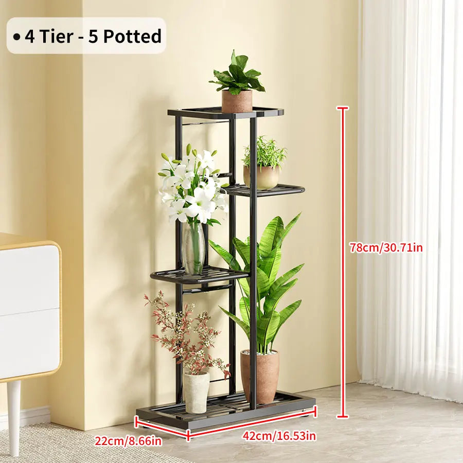 A designed iron shelf for organizing pots