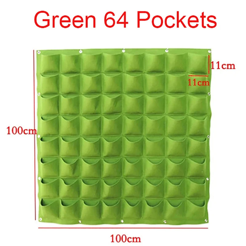 Multiple Pockets Planting Bags Garden Planter Vertical Suculentas Plant Pot Wall Hanging Planting Bags Home Decor Accessories