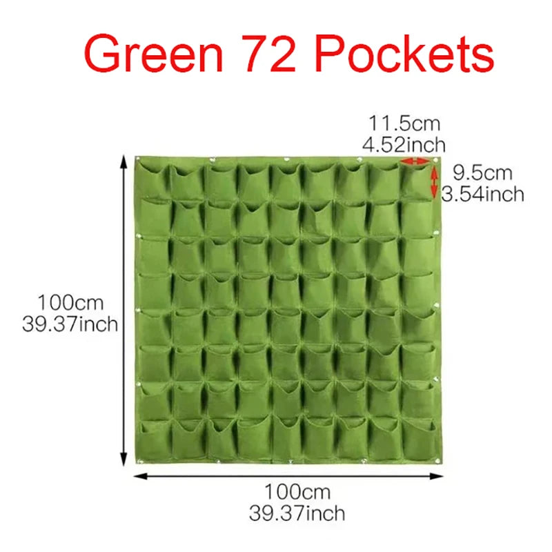 Multiple Pockets Planting Bags Garden Planter Vertical Suculentas Plant Pot Wall Hanging Planting Bags Home Decor Accessories