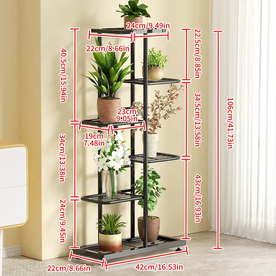 A designed iron shelf for organizing pots
