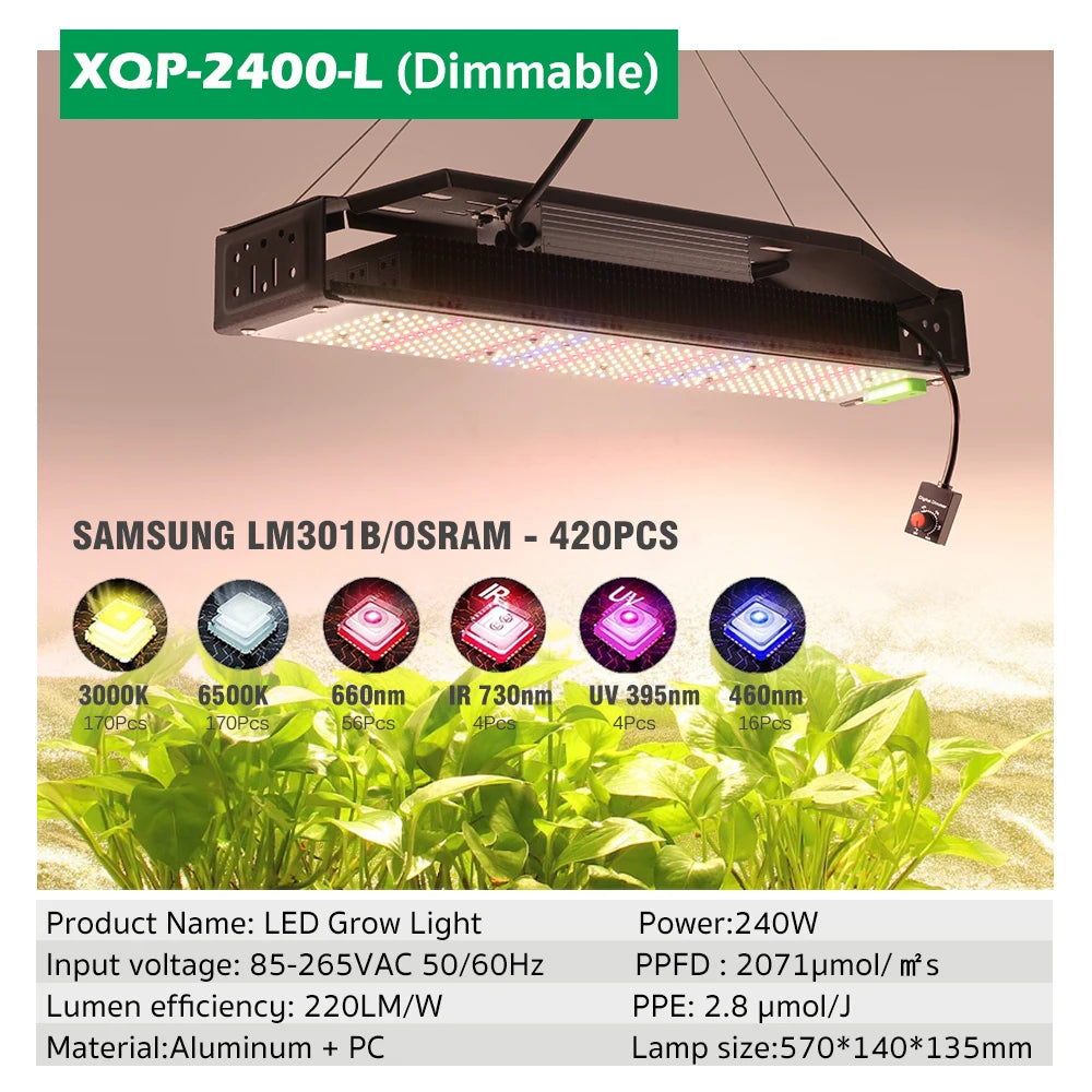 LumiBloom – Stylish LED Grow Light for Modern Spaces (Plant Lamp 50W 240W)