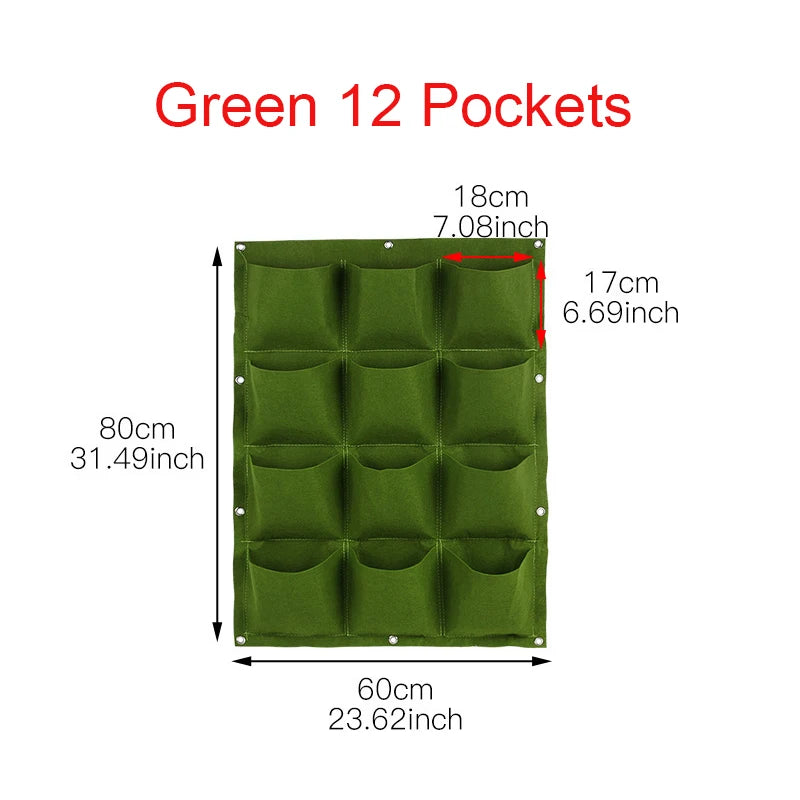 Multiple Pockets Planting Bags Garden Planter Vertical Suculentas Plant Pot Wall Hanging Planting Bags Home Decor Accessories