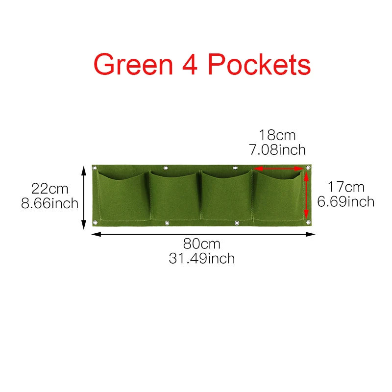 Multiple Pockets Planting Bags Garden Planter Vertical Suculentas Plant Pot Wall Hanging Planting Bags Home Decor Accessories