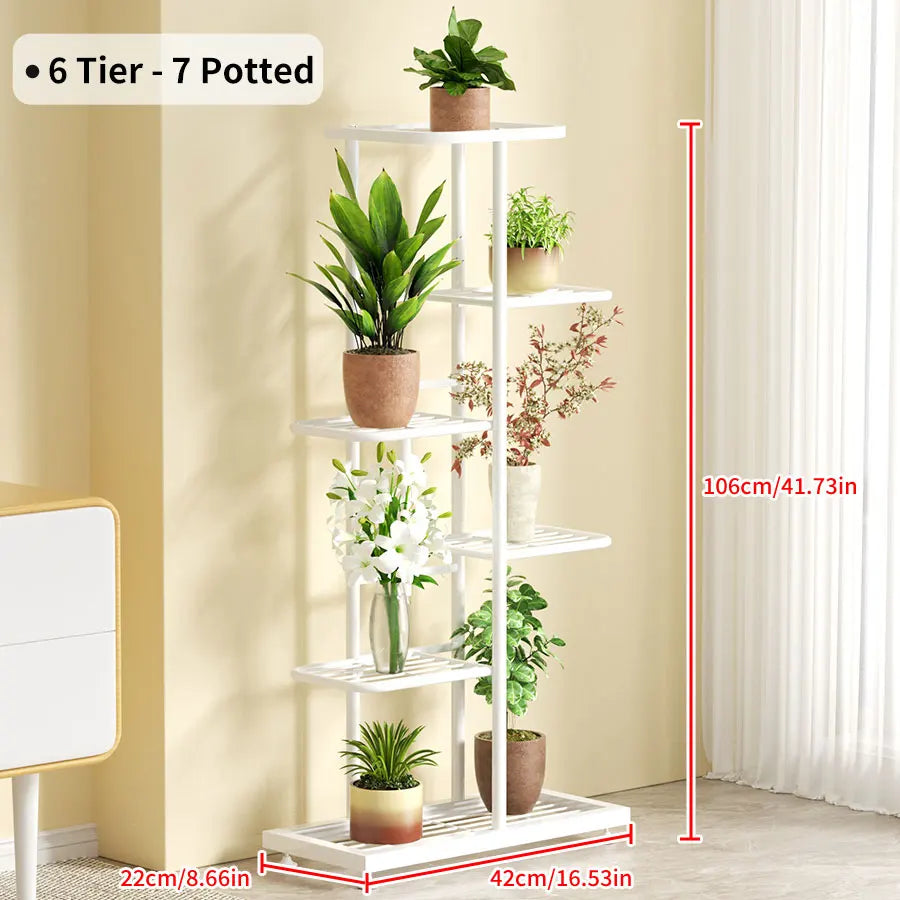 A designed iron shelf for organizing pots