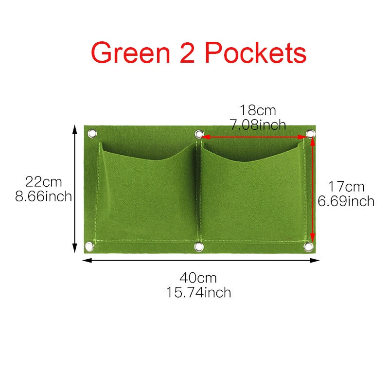 Multiple Pockets Planting Bags Garden Planter Vertical Suculentas Plant Pot Wall Hanging Planting Bags Home Decor Accessories