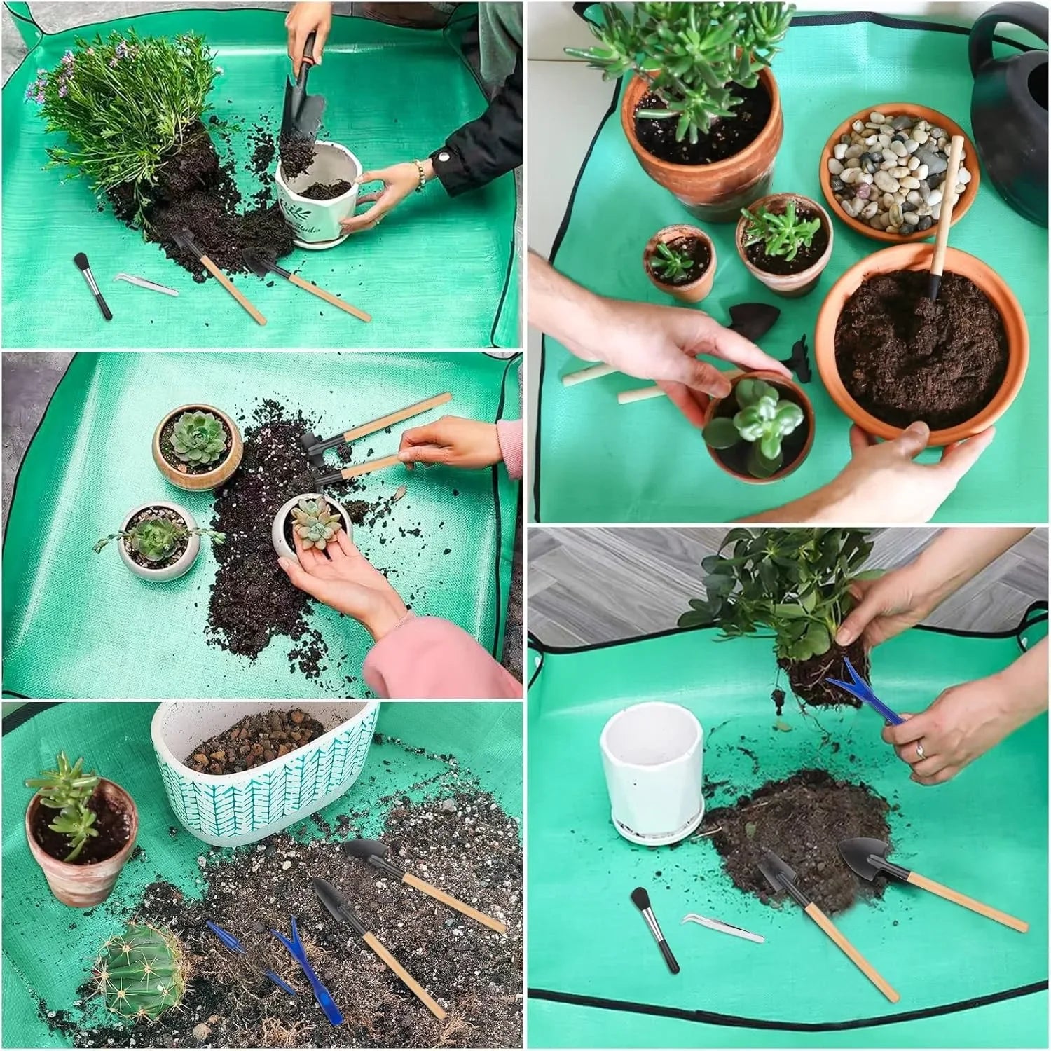 Garden Pot Plant Transplant Mat planting mat Foldable Indoor Plant Mats Portable Square Gardening Mats Pot Trays Pots for plants