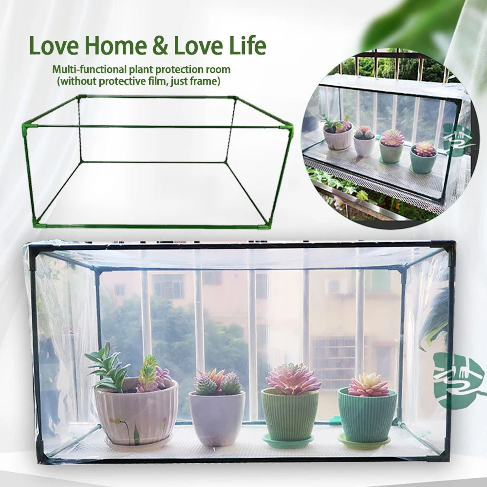 Multi-functional plant protection room with potted plants on a window sill, featuring the brand 'Love Home & Love Life'.